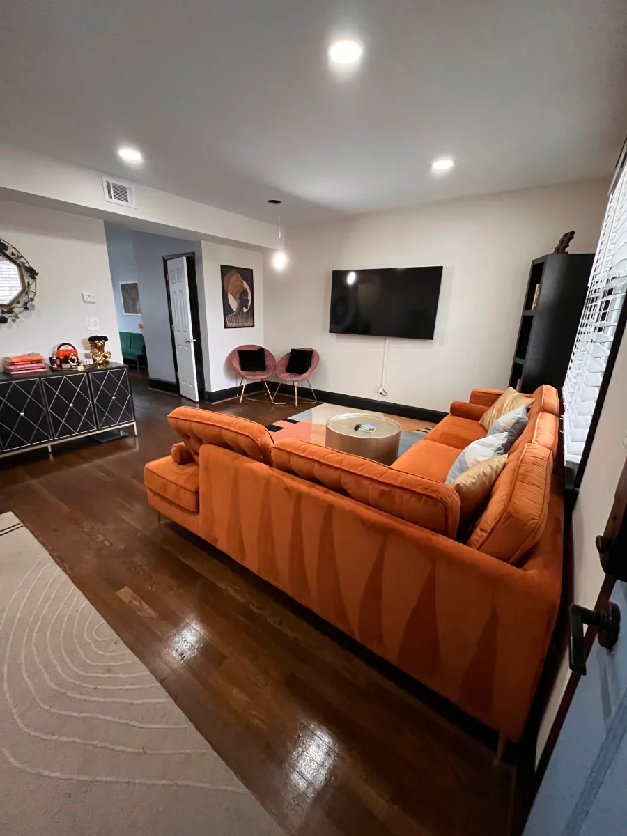 Residential living room cleaned and staged