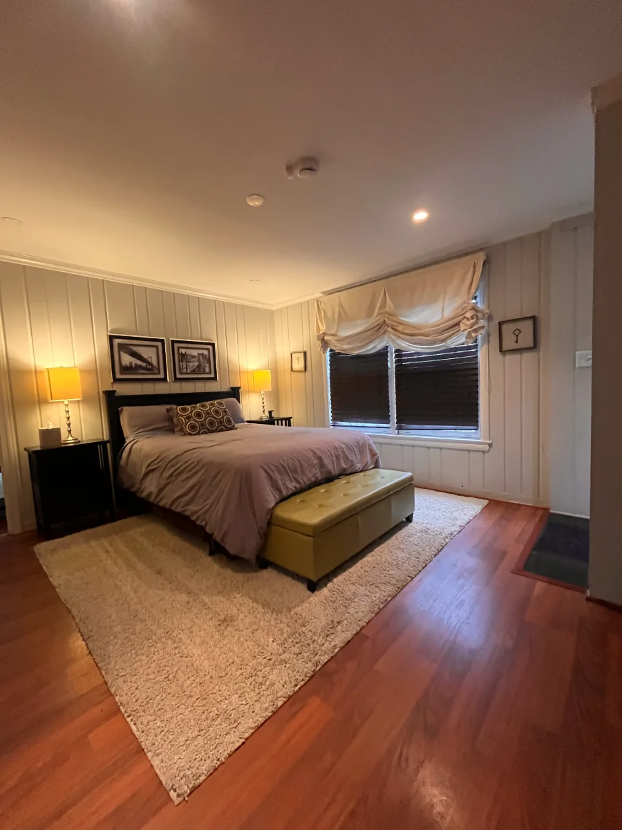 Bedroom after a professional cleaning service